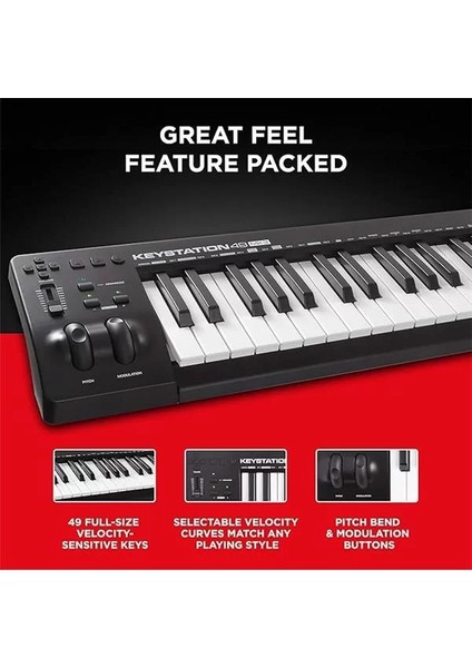 M-Audio Keystation 49 Mk3 - Atanabilir Kontroller ve Yazılım Üretim Paketi Dahil Mac ve Pc 49 fiyatları