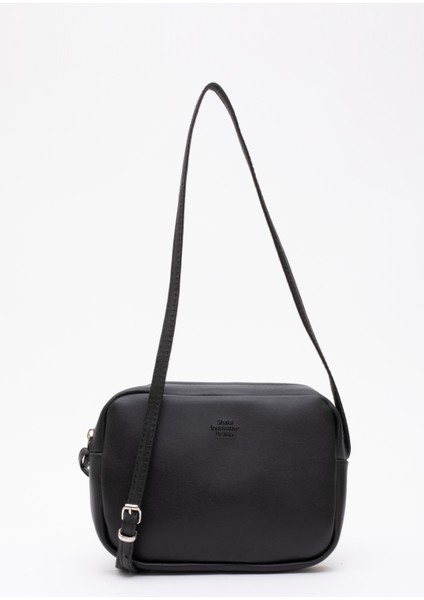 Siyah U23 Suni Deri ,tek Bölmeli, Fermuarlı,süet Iç Kumaş, Ayarlanabilir Askılı, Mini Urban Omuz Çantası