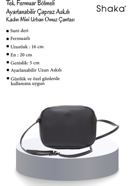 Siyah U23 Suni Deri ,tek Bölmeli, Fermuarlı,süet Iç Kumaş, Ayarlanabilir Askılı, Mini Urban Omuz Çantası modelleri