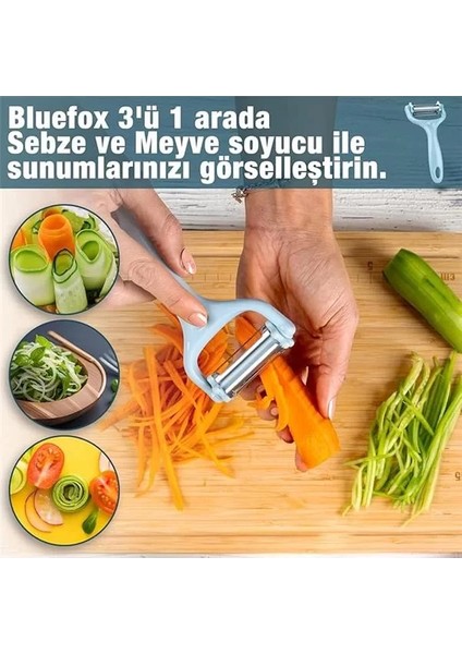 3'ü 1 Arada Patates ve Sebze Soyucu – Paslanmaz Çelik Bıçaklı, Düz + Tırtıklı + Jülyen fiyatları