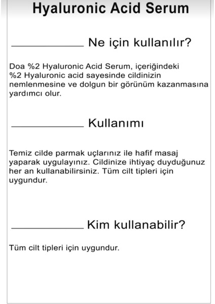 Hyaluronic Acid %2 Serum (Hyaluronik Asit %2) Cilt Serumu modelleri