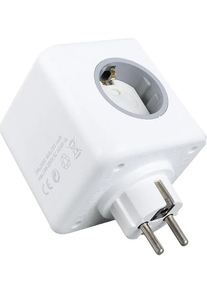 Termal Akım Korumalı 3'lü Duvar Küp Priz, 2xusb - 1xtype-C (Tip C), Korumalı fiyatları