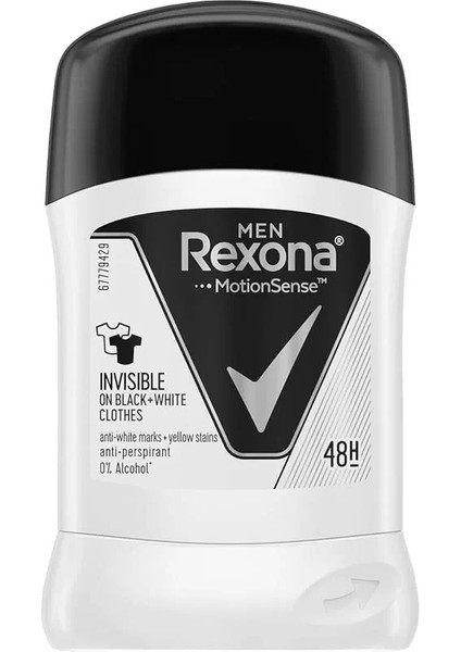 Men Erkek Anti-Perspirant Stick Deodorant Invisible Black And White 50 ml 1 Adet