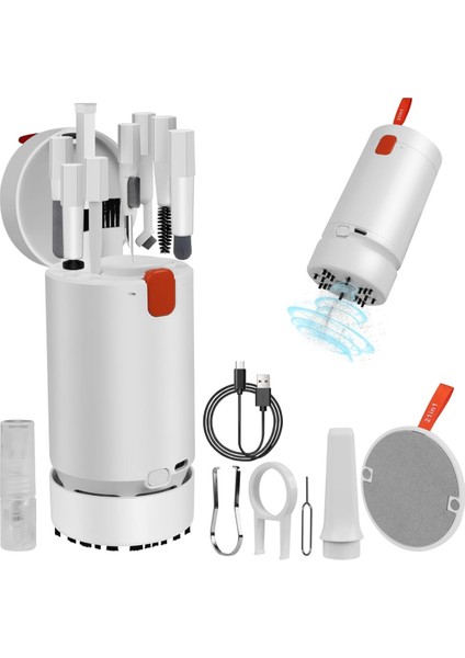 Şarjlı 21IN1 Çok Fonksiyonlu Mini Süpürge ve Vakum Tüm Klavye Kulaklık Telefon Ekran Temizlik Kiti Temizleme Seti