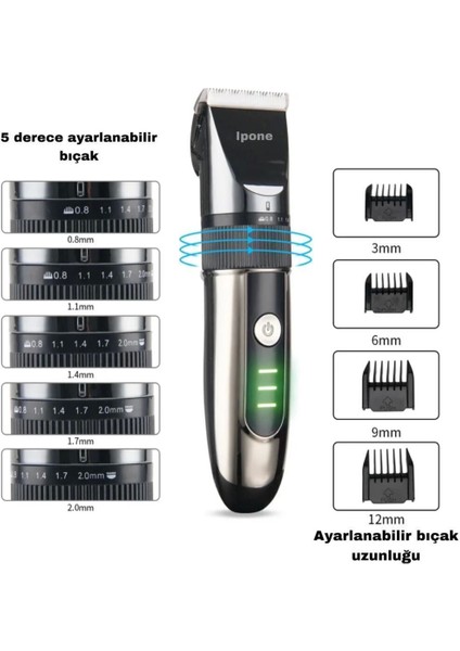 IP-1012 Kişisel Bakım Aleti Profesyonel Saç- Sakal Vücut Tüyleri Kesme Tıraş - KRM1402-5658 fiyatları