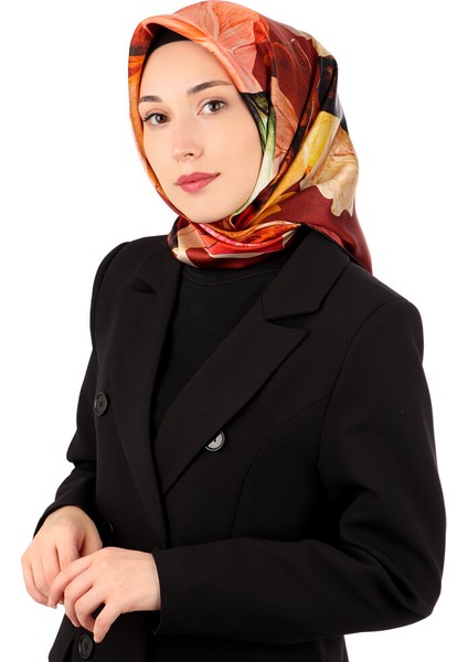 Bordo Armoni Desen Sura Ipek Eşarp