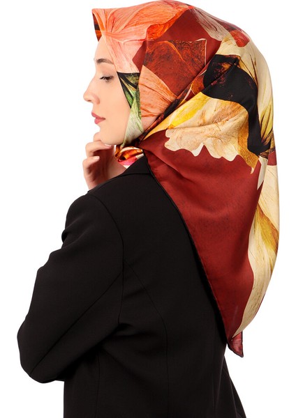 Bordo Armoni Desen Sura Ipek Eşarp fiyatları