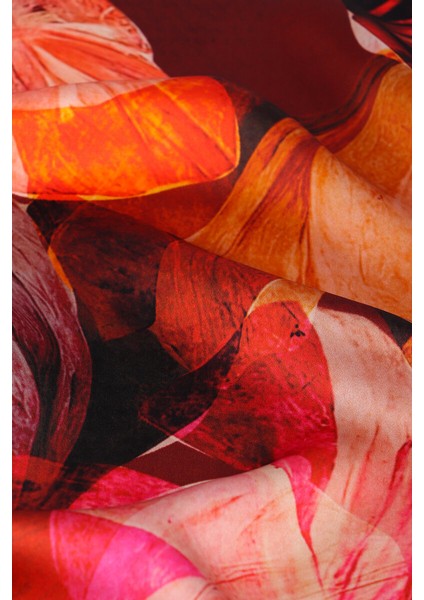 Bordo Armoni Desen Sura Ipek Eşarp fırsatları