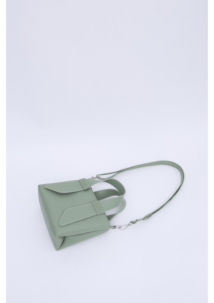Mint Yeşil SHK60 Suni Deri, Tek Bölmeli, Fermuarlı, Ayarlanabilir Askılı, El, Kol Ve Omuz Çantası