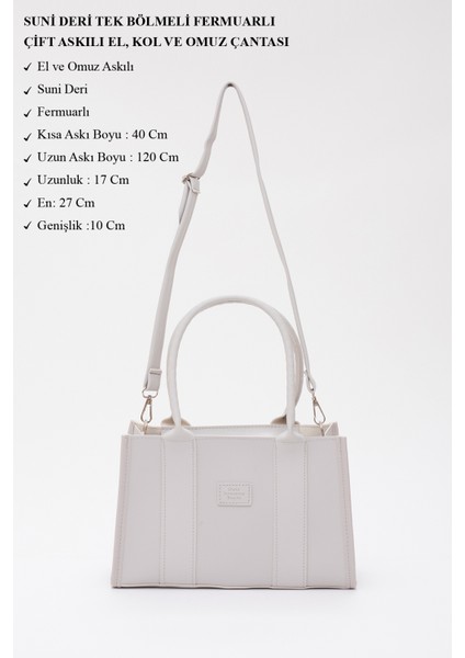 Gri Shk83 Deri Tek Bölmeli Fermuarlı Çift Askılı El, Kol Ve Omuz Çantası U:17 E:27 G:10 modelleri