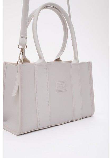 Gri Shk83 Deri Tek Bölmeli Fermuarlı Çift Askılı El, Kol Ve Omuz Çantası U:17 E:27 G:10 fırsatları