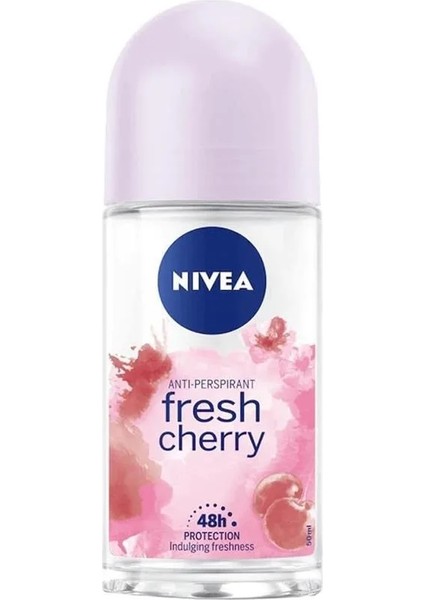 Kadın Roll On Deodorant Fresh Cherry, 48 Saat Anti-Perspirant Koruma, 50ML