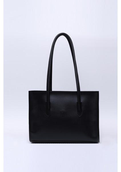 Siyah Shk173 Deri, Tek Bölmeli, Fermuarlı, Makyaj Çantalı El, Kol Ve Omuz Çantası U:24 E:34 G:13 Cm