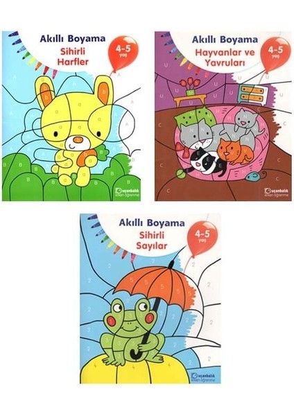 Okul Öncesi 4-5 Yaş Akıllı Boyama Kitap Seti 3 Kitap