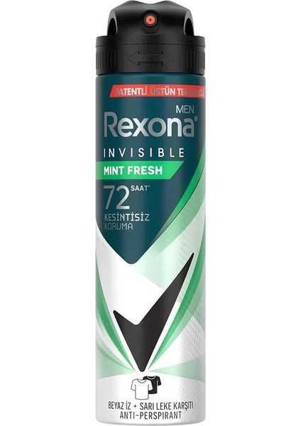 Men Erkek Sprey Deodorant Natural Fresh Mint 72 Saat Kesintisiz Üstün Koruma 150 ml