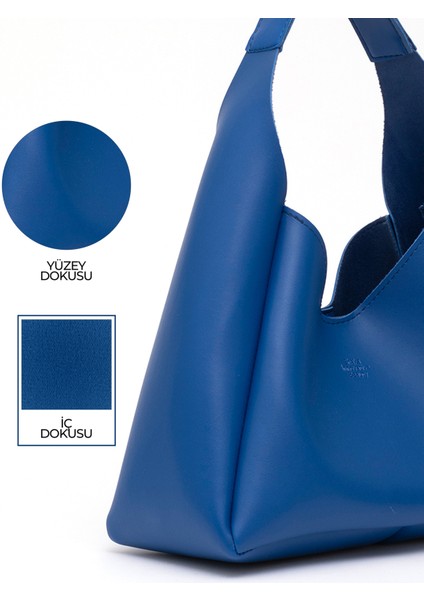 Saks Mavi SHK19 Suni Deri, Çıtçıtlı, Tek Bölmeli, Fermuarlı Makyaj Çantalı, El, Kol ve Omuz Çantası indirimleri