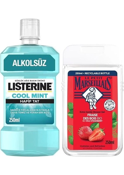Duş Jeli Akdeniz Çiği 250 ml + Listerine Cool Mint Ağız Bakım Suyu Hafif Tat