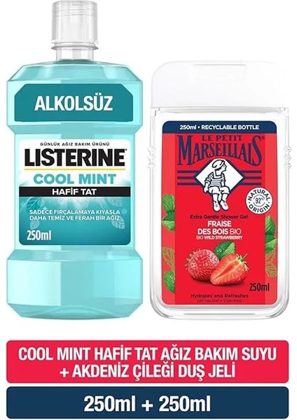 Duş Jeli Akdeniz Çiği 250 ml + Listerine Cool Mint Ağız Bakım Suyu Hafif Tat fiyatları