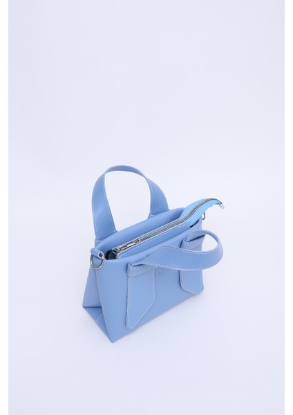 Mavi SHK60 Suni Deri, Tek Bölmeli, Fermuarlı, Ayarlanabilir Askılı, El, Kol Ve Omuz Çantası