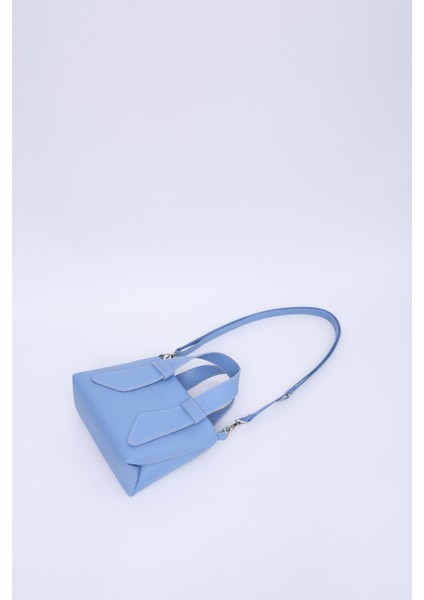 Mavi SHK60 Suni Deri, Tek Bölmeli, Fermuarlı, Ayarlanabilir Askılı, El, Kol Ve Omuz Çantası