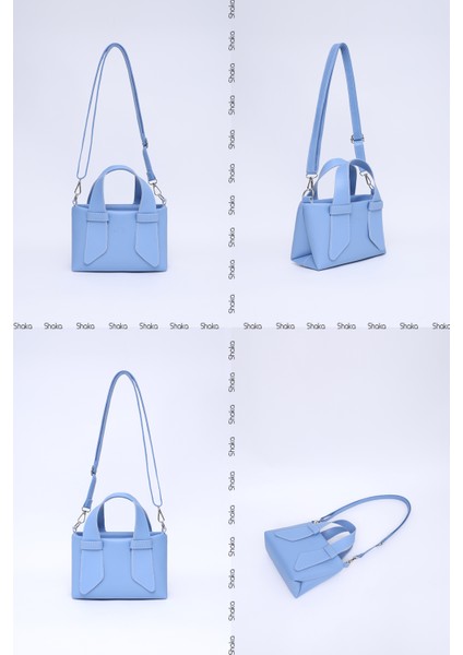 Mavi SHK60 Suni Deri, Tek Bölmeli, Fermuarlı, Ayarlanabilir Askılı, El, Kol Ve Omuz Çantası