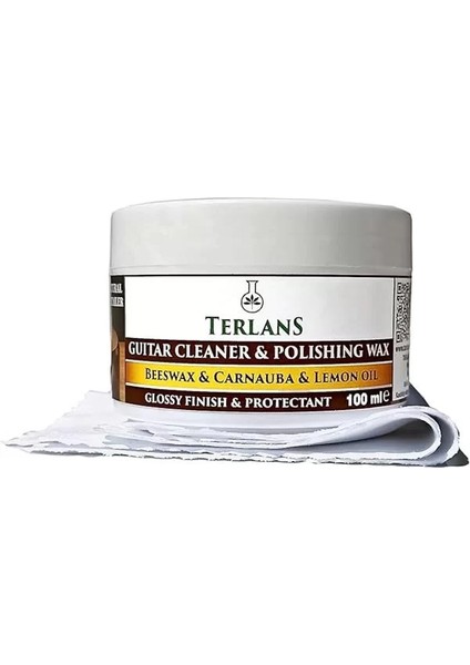 Terlans Gitar Gövde Klavye Temizleyici Parlatıcı Koruyucu Vaks Krem 100 ml Guitar Cleaner &