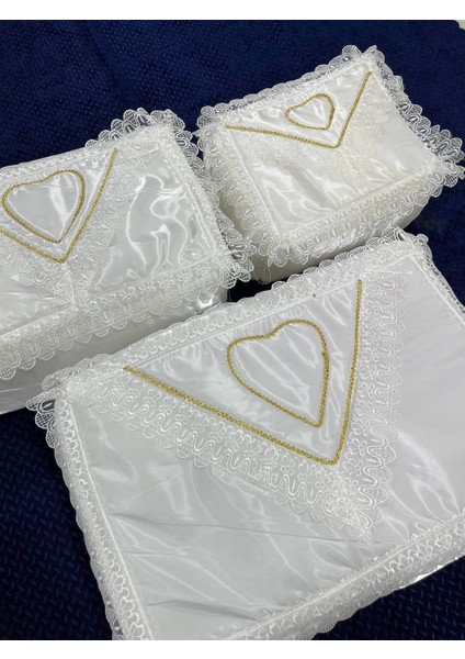 Gold Şeritli Gelin Modeli Bohça Söz Nişan Hurcu Çeyizlik 3'lü Kdk Hurç Seti modelleri