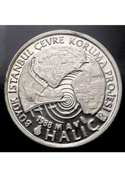 20000 Lira 1988 Yılı Mavi Haliç Darphane Hatıra Gümüş Nadir! (Sertifikasiz) *nadir