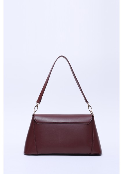 Bordo SHK153 Suni Deri Kilit Detaylı Standart Askılı Tek Bölmeli El, Kol ve Omuz Çantası U:15 E:29 G:9 cm fırsatları