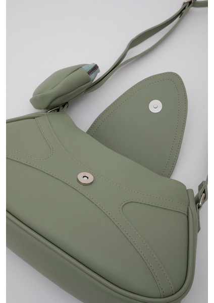 Mint Yeşil Shk96 Suni Deri Tek Bölmeli Cüzdanlı Kol ve Omuz Çantası indirimleri
