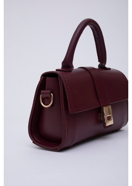 Bordo SHK109 Suni Deri Çıtçıtlı Ayarlanabilir Askılı Kadın El, Kol ve Omuz Çantası U:11 E:19 G:7 cm indirimleri