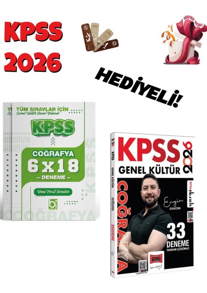 2026 Kpss Coğrafya 33 + 6 Deneme Seti 2 Kitap Bigelio ve Yargı Ya