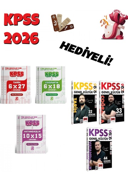 2026 Kpss Tarih + Coğrafya + Vatandaşlık Deneme Seti 6 Kitap Bige