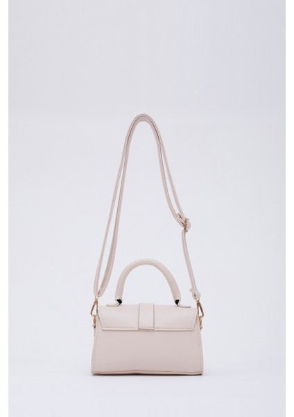 Krem SHK109 Suni Deri Çıtçıtlı Ayarlanabilir Askılı Kadın El, Kol ve Omuz Çantası U:11 E:19 G:7 cm fırsatları