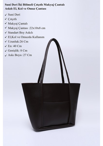 Siyah Shk80 Önü Cepli Çıtçıtlı Makyaj Çantalı Deri Büyük Boy Kol Ve Omuz Çantası U:26 E:40 G:8 Cm modelleri