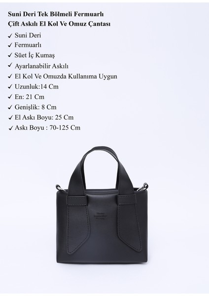 Siyah SHK60 Suni Deri, Tek Bölmeli, Fermuarlı, Ayarlanabilir Askılı, El, Kol Ve Omuz Çantası modelleri