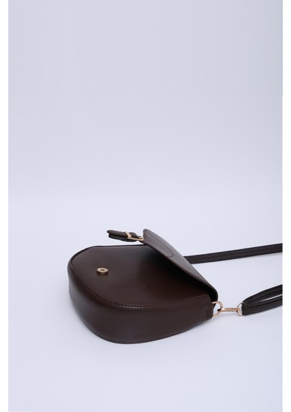 Kahve Rengi SHK17 Suni Deri, Tek Bölmeli, Çıtçıt Kapama, Ayarlanabilir Askılı,el, Kol ve Omuz Çantası