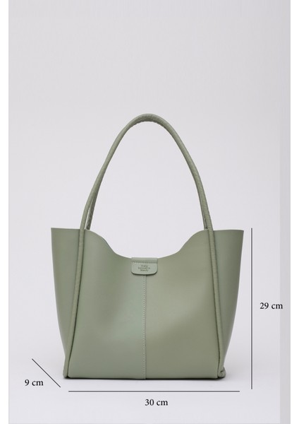 Yeşil Shk76 Çıtçıtlı Fitil Askılı Deri Makyaj Çantalı Büyük Boy Kadın El Ve Omuz Çantası U:29 E:30 G:9 Cm modelleri