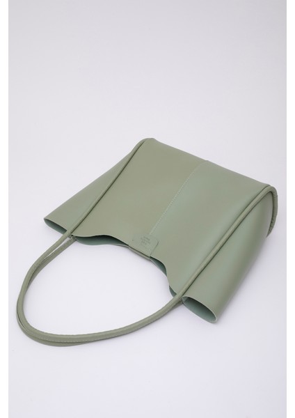 Yeşil Shk76 Çıtçıtlı Fitil Askılı Deri Makyaj Çantalı Büyük Boy Kadın El Ve Omuz Çantası U:29 E:30 G:9 Cm indirimleri