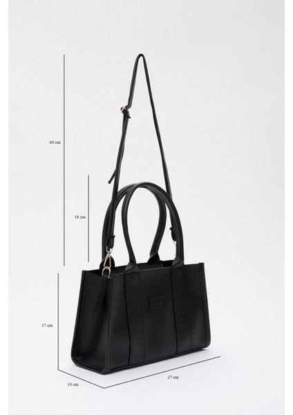 Siyah Shk83 Deri Tek Bölmeli Fermuarlı Çift Askılı El, Kol Ve Omuz Çantası U:17 E:27 G:10 fiyatları