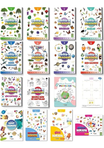 Onburda Okul Öncesi Gems -K Akademi Eğitim Seti 16 Lı