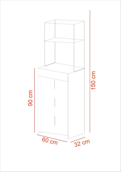 Çok Amaçlı Dolap / Mikrodalga Dolabı/ Mutfak Dolabı / Mutfak Bangosu Çekmeceli fırsatları