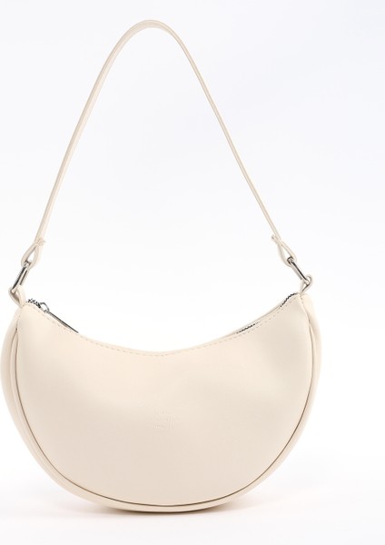 Krem SHK26 Tek Bölmeli Suni Deri El ve Omuz Çantası U:12 E:26 G:6 cm