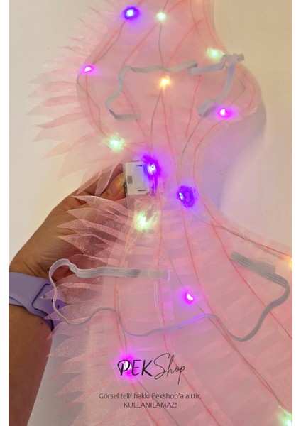Pembe Melek Kanadı Işıklı Melek Kanatları Giyilebilir fırsatları