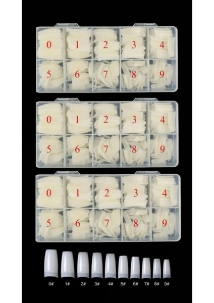 3'adet Protez Tırnak 500'lü Kemik Yarım Ay