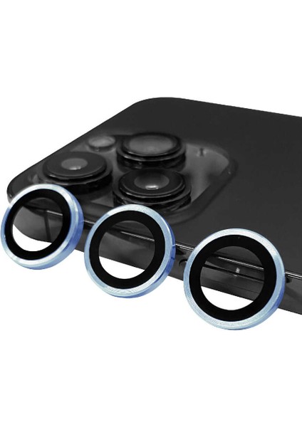 iPhone 14 Pro Uyumlu Cppl Cl-07 Kamera Lens Koruyucu-Mavi