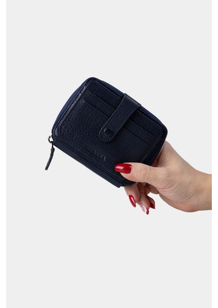 Hakiki Deri Kadın Cüzdan Fermuarlı Kartlıklı Küçük Boy