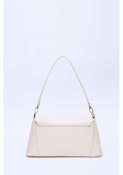 Krem SHK153 Suni Deri Kilit Detaylı Standart Askılı Tek Bölmeli El, Kol ve Omuz Çantası U:15 E:29 G:9 cm fırsatları