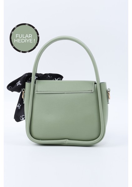 Mint Yeşil SHK235 Suni Deri Tek Bölmeli Fular Hediyeli El Kol ve Omuz Çantası modelleri