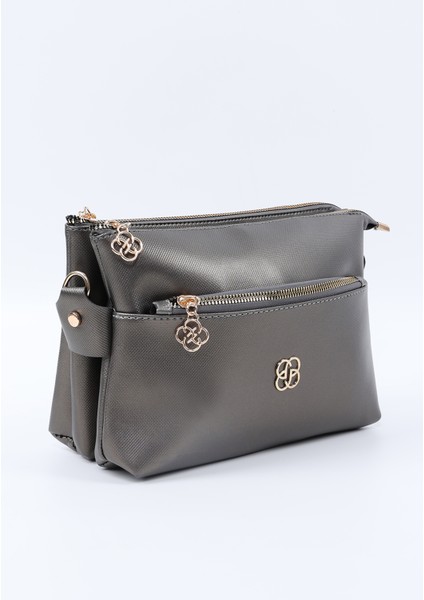 Gümüş SHK226 Suni Deri, Fermuarlı 3 Bölmeli El, Kol ve Omuz Çantası fiyatları